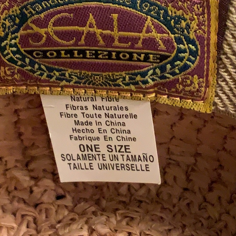 Scala Natural Raffia Straw Hat With Palm Tree Ban… - image 8